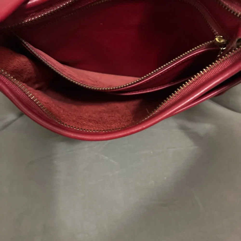 RARE RED Coach Legacy Zip Shoulder Bag 9966 - Picture 9 of 11